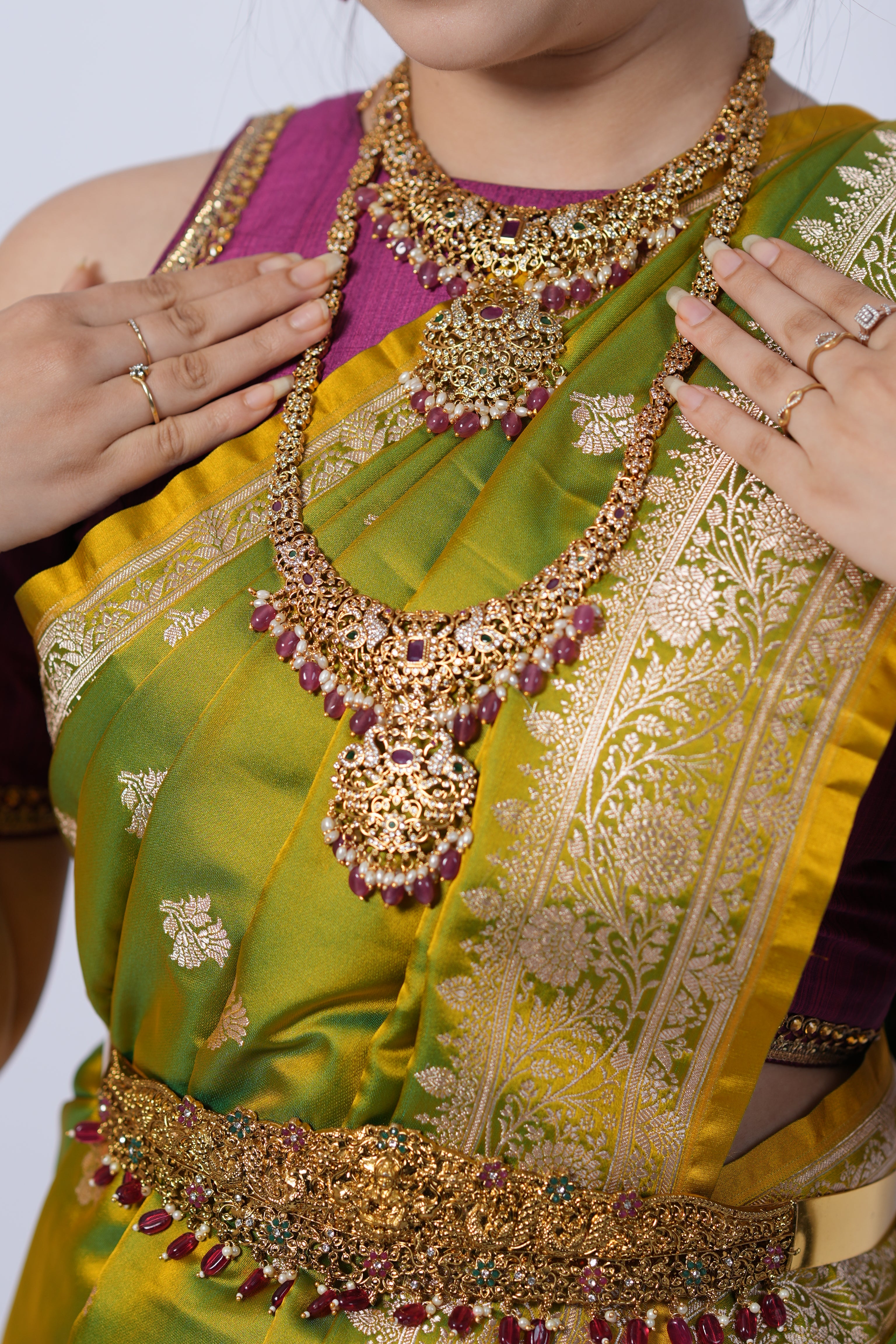 Long necklace bridal jewellery