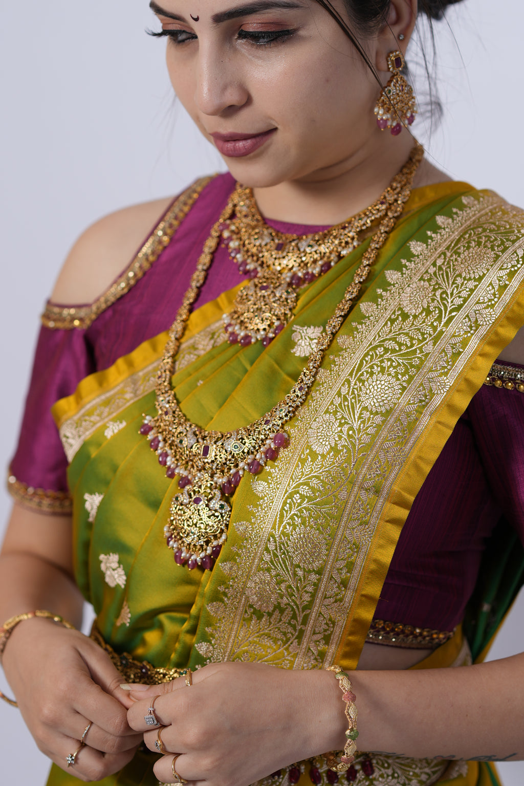 Long necklace bridal jewellery